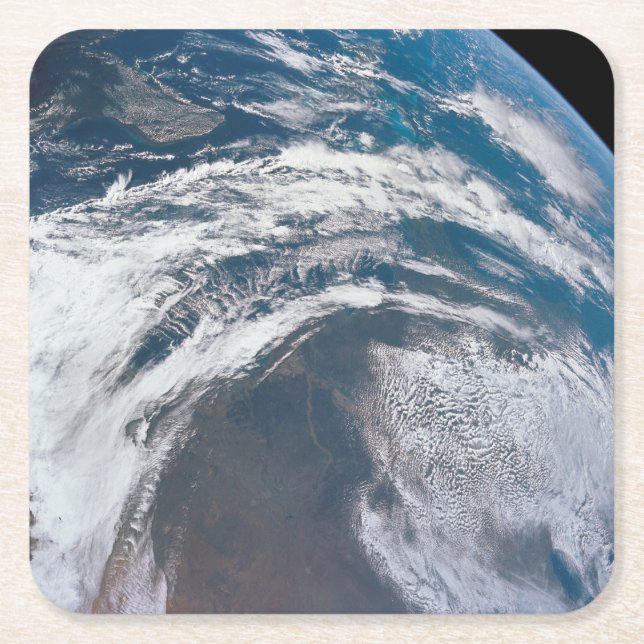 Earth From The Apollo 12 Spacecraft. Square Paper Coaster (Front)