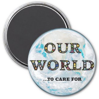Earth Global Environment Awareness Activism Button Magnet