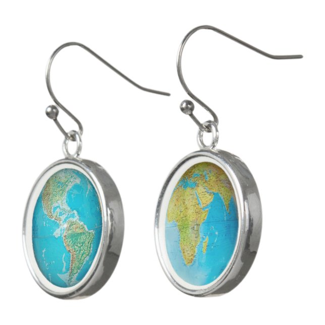 Earth Globe 1 & 2 Earrings (Angled)