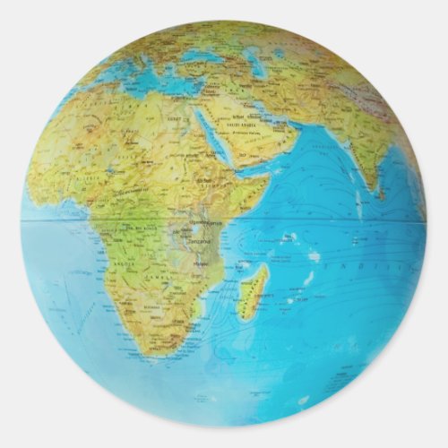 Earth Globe 2 Classic Round Sticker