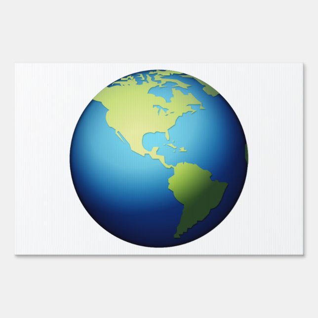 Earth Globe Americas - Emoji Yard Sign (Front)