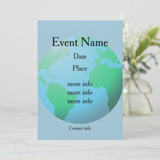 Earth globe background custom text (Standing Front)