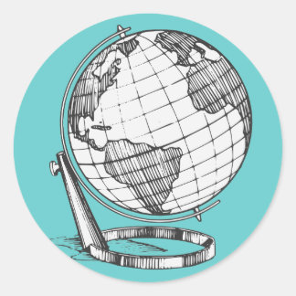 Earth Globe Classic Round Sticker