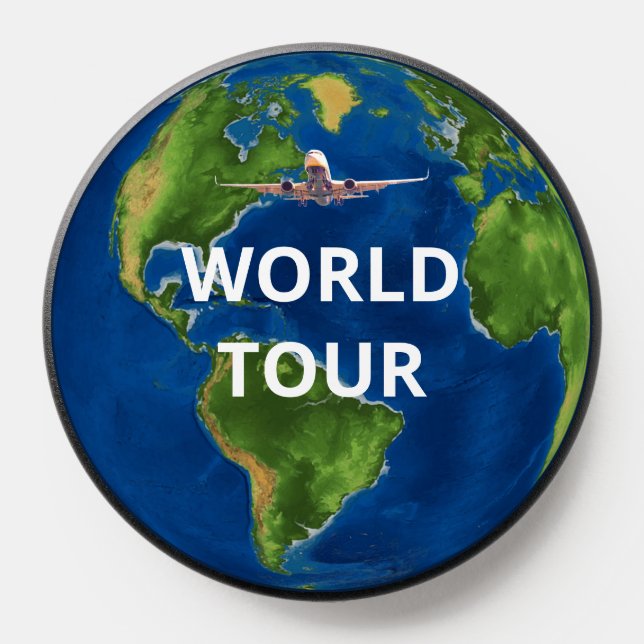 Earth Globe & Editable Text PopSocket (Popsocket)