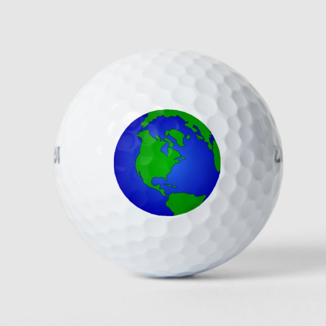 Earth Globe Image Golf Ball (Front)