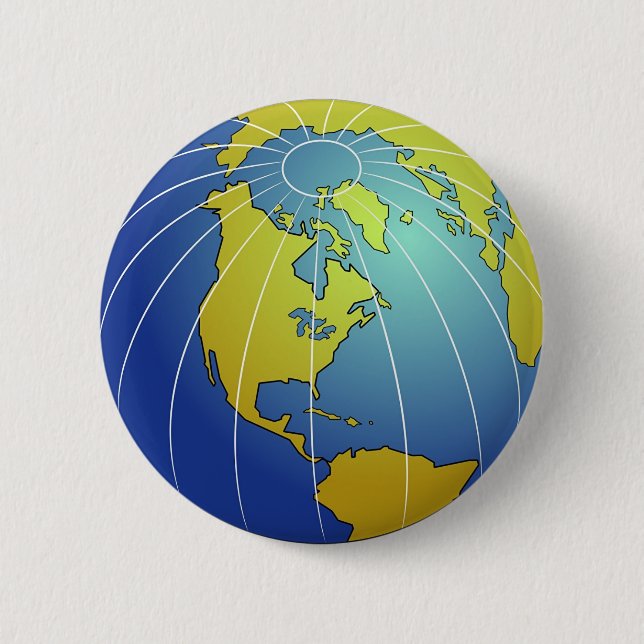Earth Globe Pinback Button (Front)