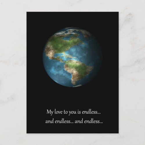 Earth globe postcard