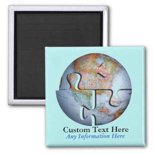 Earth Globe Puzzle Magnet
