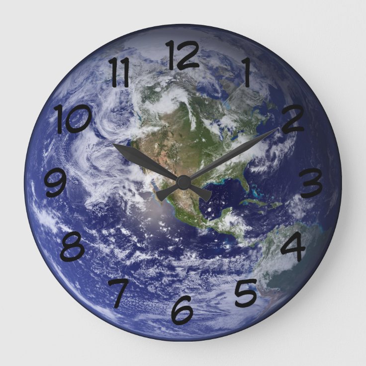 Earth globe wall clock Zazzle