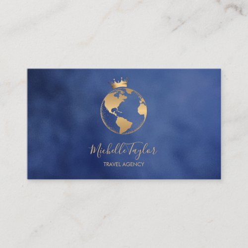Earth Globe Word Map Travel Agency Agent QR code   Business Card