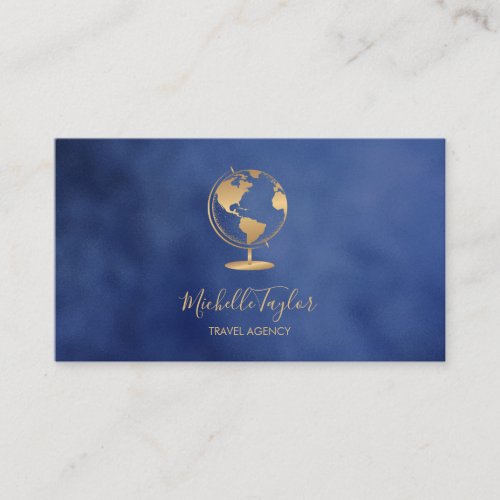 Earth Globe Word Map Travel Agency Agent QR code   Business Card