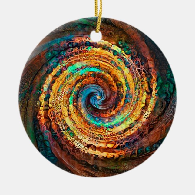 Earth Glow Ceramic Ornament (Front)