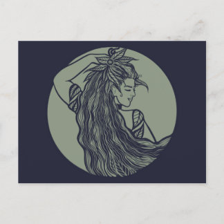 Earth Goddess Green Witch Pagan Druid Witches      Postcard