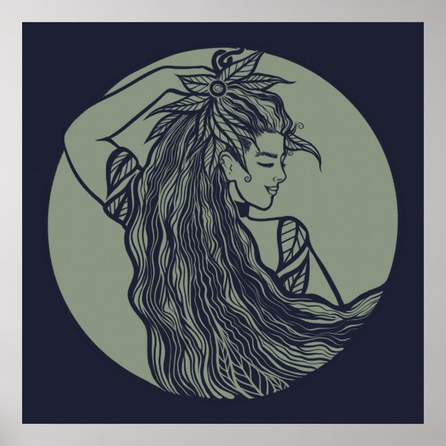 Earth Goddess Green Witch Pagan Druid Witches      Poster (Front)
