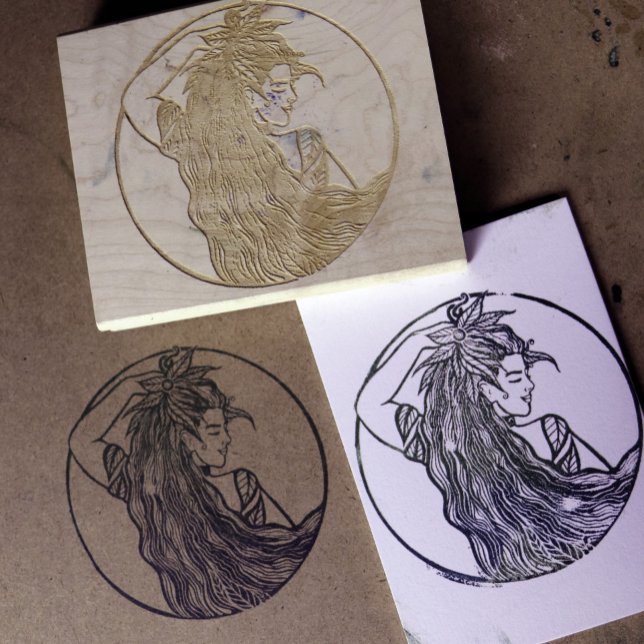 Earth Goddess Green Witch Pagan Druid Witches      Rubber Stamp (Creator Uploaded)