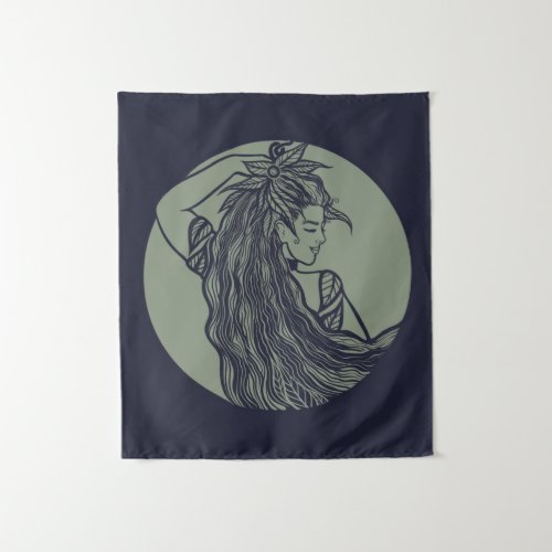 Earth Goddess Green Witch Pagan Druid Witches      Tapestry