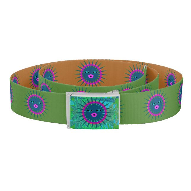 Earth Goddess Sun Medallion Print Belt (Coil)