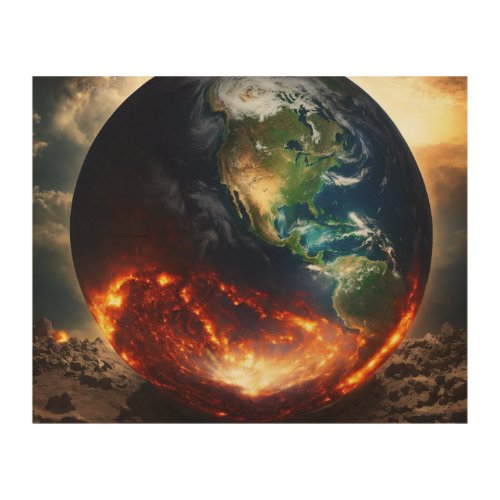earth going through cycles of creation and destruc wood wall art