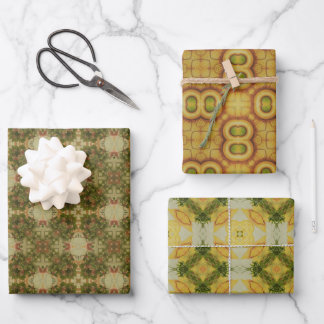 Earth green geometric pattern No5 Wrapping Paper Sheets