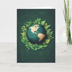 Earth Green Planet Holiday Card