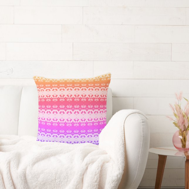 Earth Grid Rainbow  Throw Pillow (Couch)