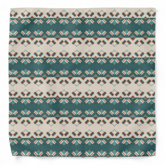 Earth Grid Teal and Brown  Bandana