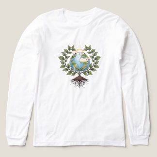 Earth Growing Roots Leaves | WHITE ONLY Tri-Blend Shirt