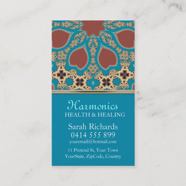 Earth Harmonics New Age Business Card (Front)