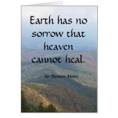 Earth has no sorrow that heaven cannot heal. (Front)