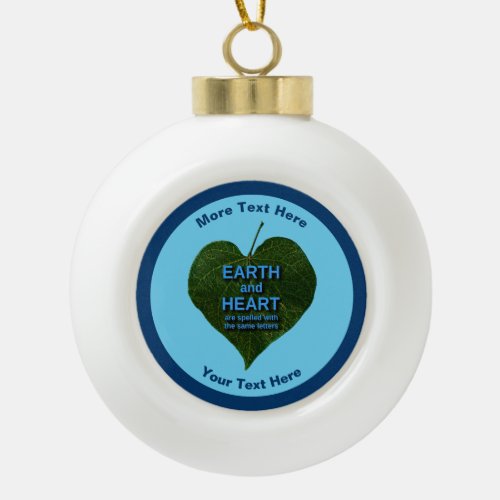 Earth _ Heart Anagram Ceramic Ball Christmas Ornament