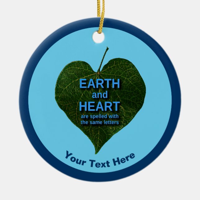 Earth - Heart Anagram Ceramic Ornament (Front)