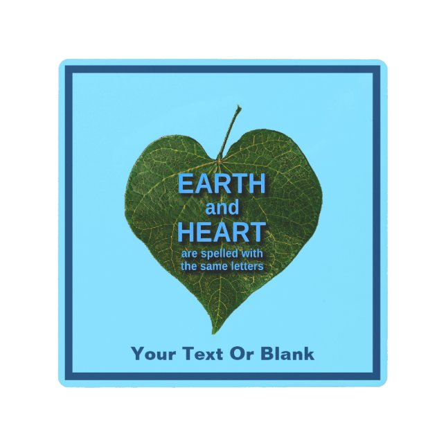 Earth - Heart Anagram Metal Print (Front)
