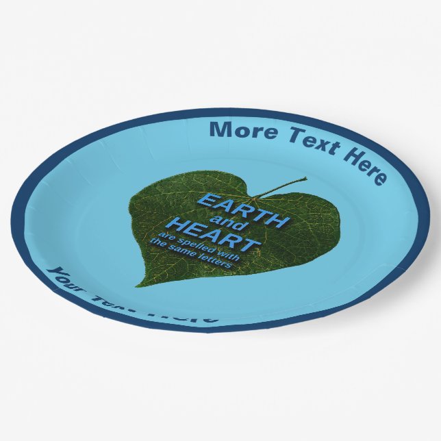 Earth - Heart Anagram Paper Plates (Angled)