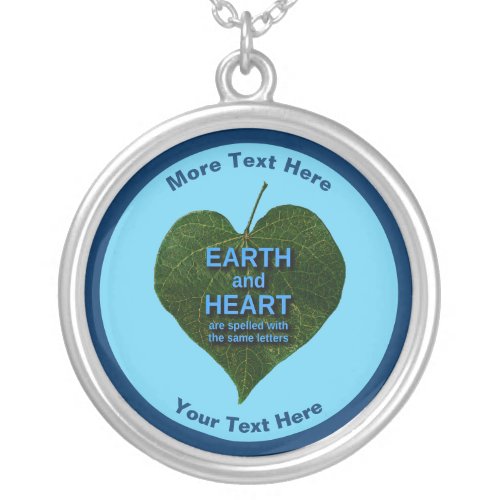 Earth _ Heart Anagram Silver Plated Necklace