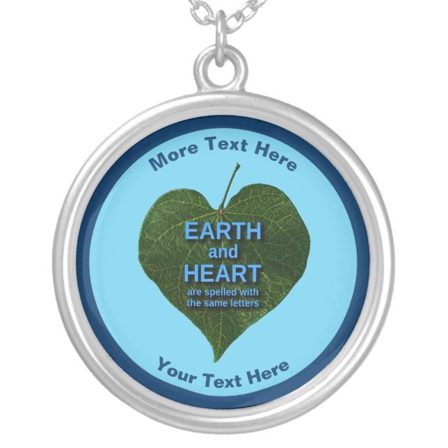 Earth - Heart Anagram Silver Plated Necklace (Front)