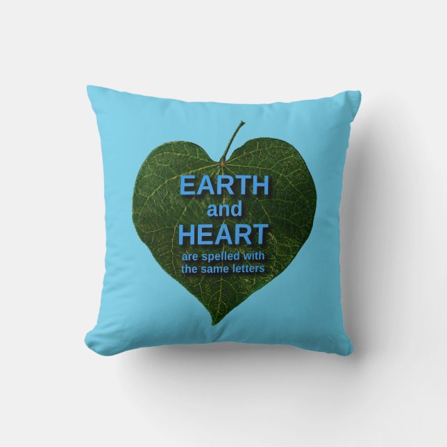Earth - Heart Anagram Throw Pillow (Front)