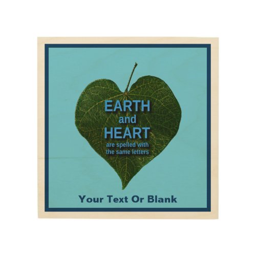 Earth _ Heart Anagram Wood Wall Art