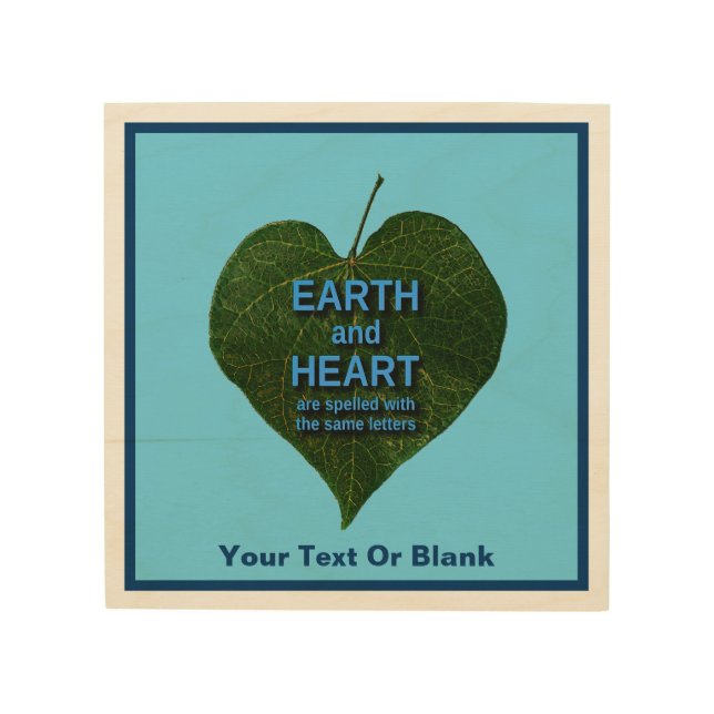 Earth - Heart Anagram Wood Wall Art (Front)