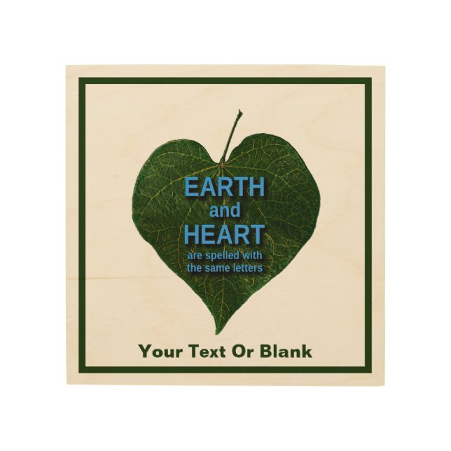 Earth - Heart Anagram Wood Wall Art (Front)