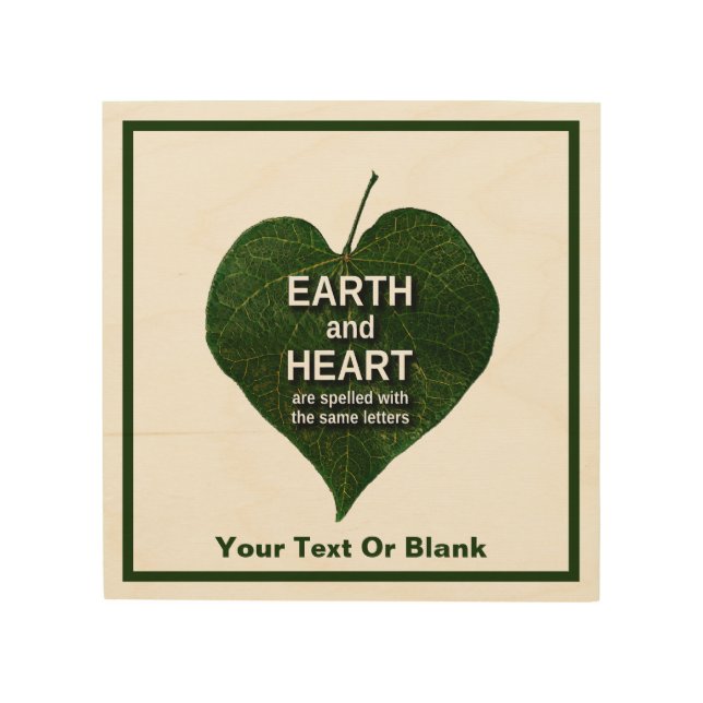 Earth - Heart Anagram Wood Wall Art (Front)