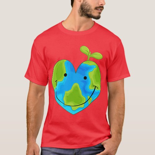 Earth Heart Earth Day T_Shirt