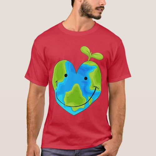 Earth Heart Earth Day T_Shirt