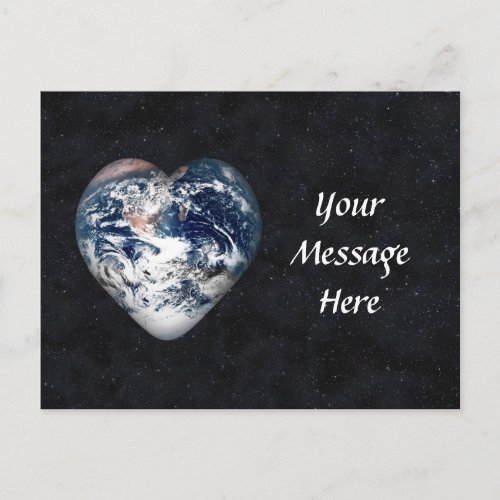 Earth Heart  in the Universe Postcard