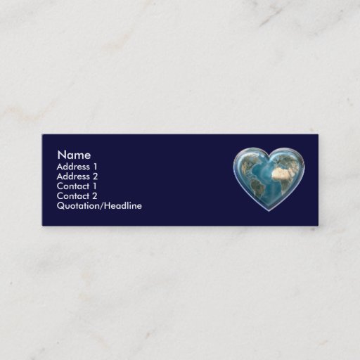 Customizable Earth Heart Profile Card Business Card