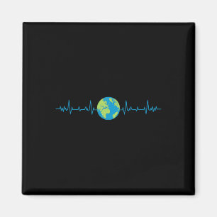 Earth Heartbeat Funny Earth’s Day Save Our Planet Magnet