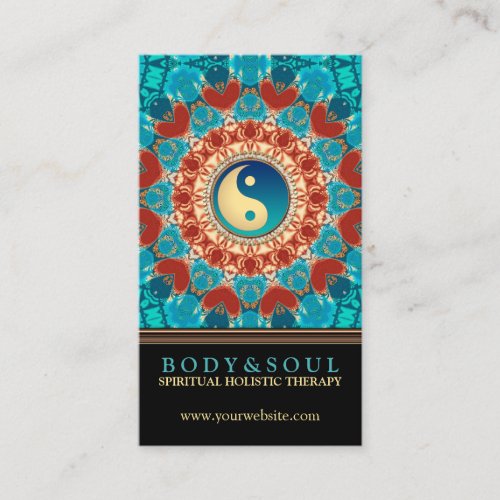 Earth Hearts Mandala Yin Yang Business Cards