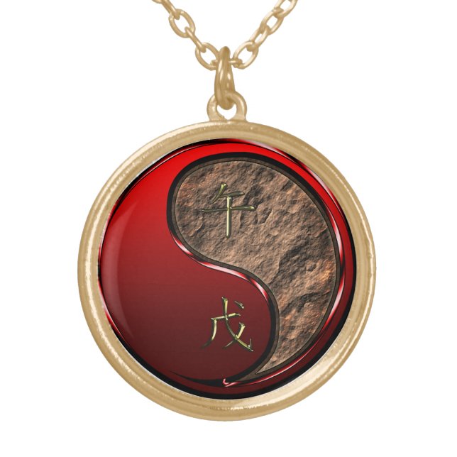 Earth Horse Gold Plated Necklace (Front)