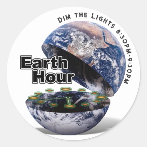 Earth Hour Classic Round Sticker