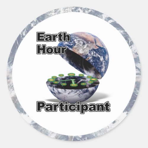 Earth Hour Participant Classic Round Sticker