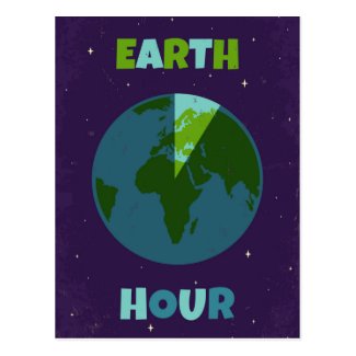 Earth hour postcard